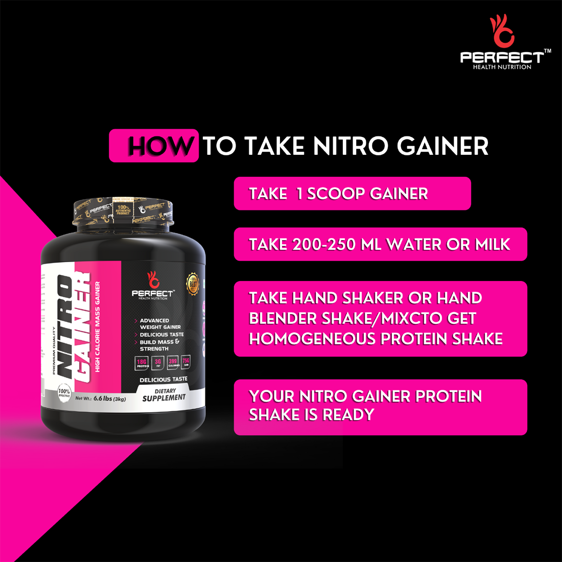 NITRO GAINER CHOCOLATE 3KG - Image 6