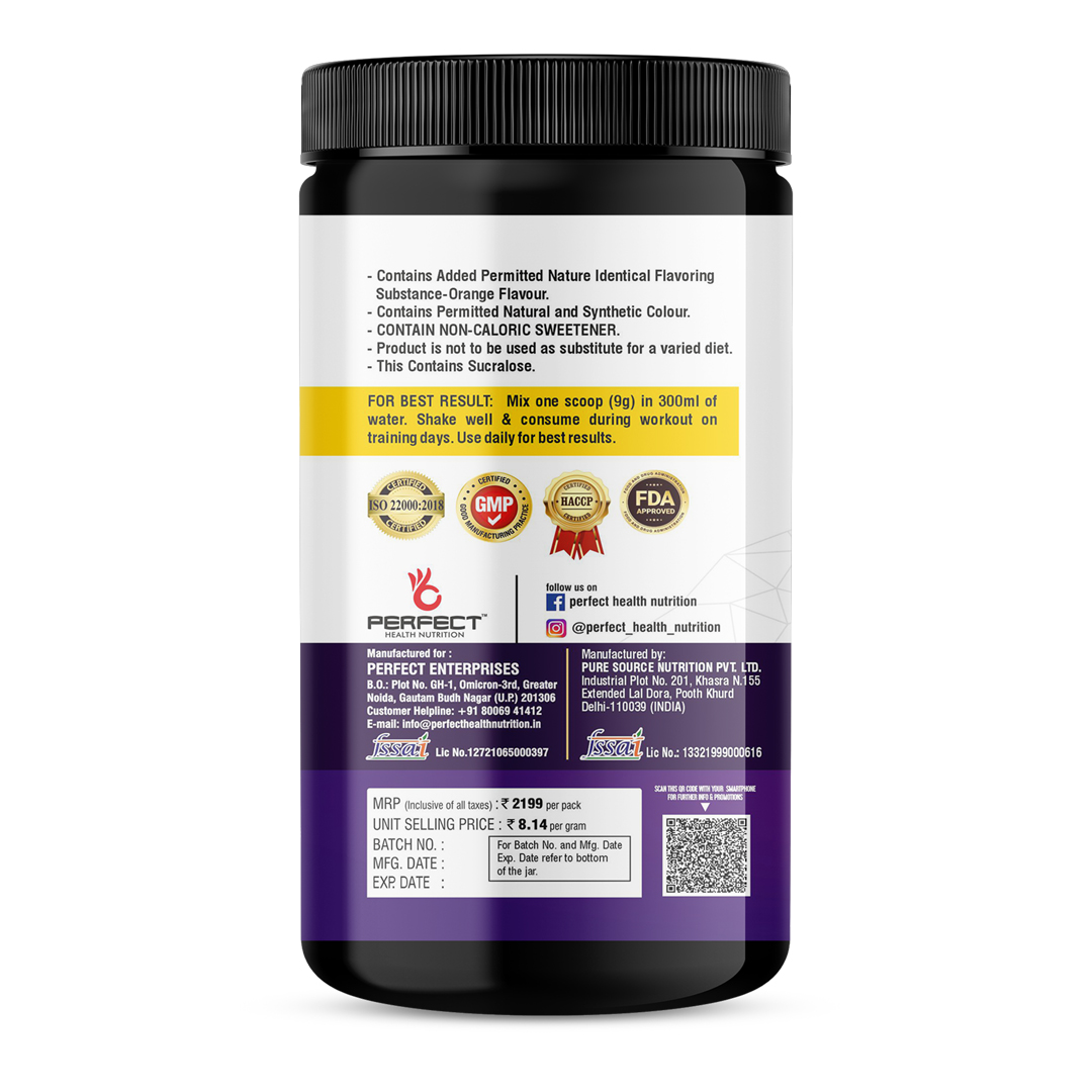 Perfect Health Nutrition EAA (Essential Amino Acids) Intra-Workout/Post Workout 270 Grams - Image 2