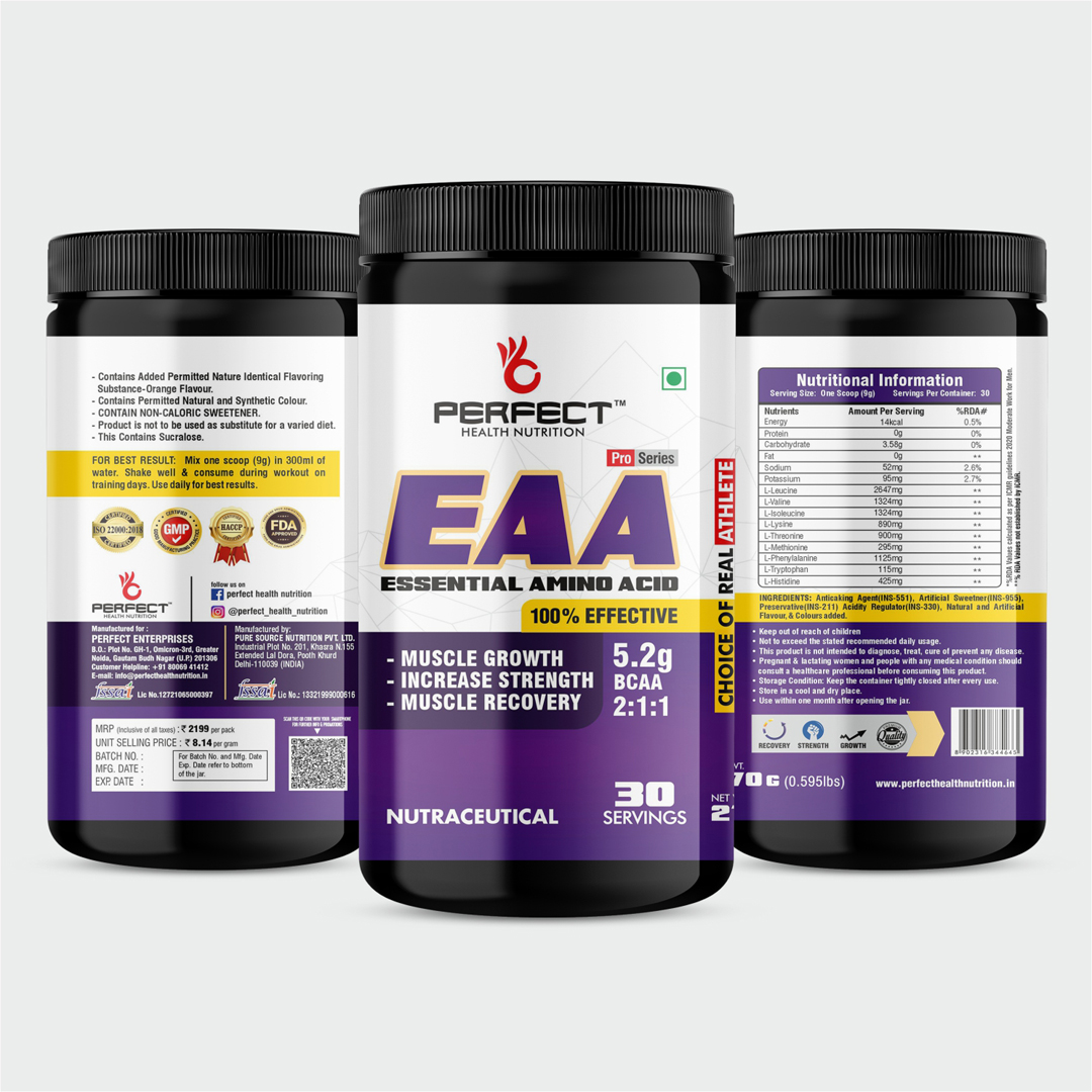Perfect Health Nutrition EAA (Essential Amino Acids) Intra-Workout/Post Workout 270 Grams - Image 7