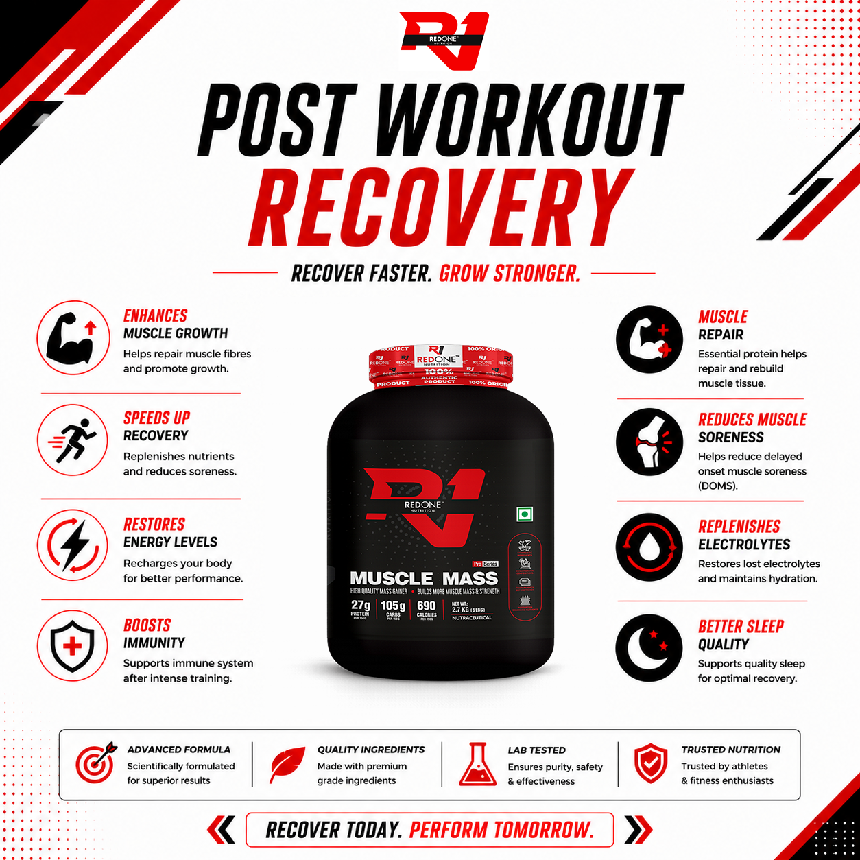 Redone Nutrition Pro Series Muscle Mass Gainer (6 LBS / 2.7 KG) - Image 4